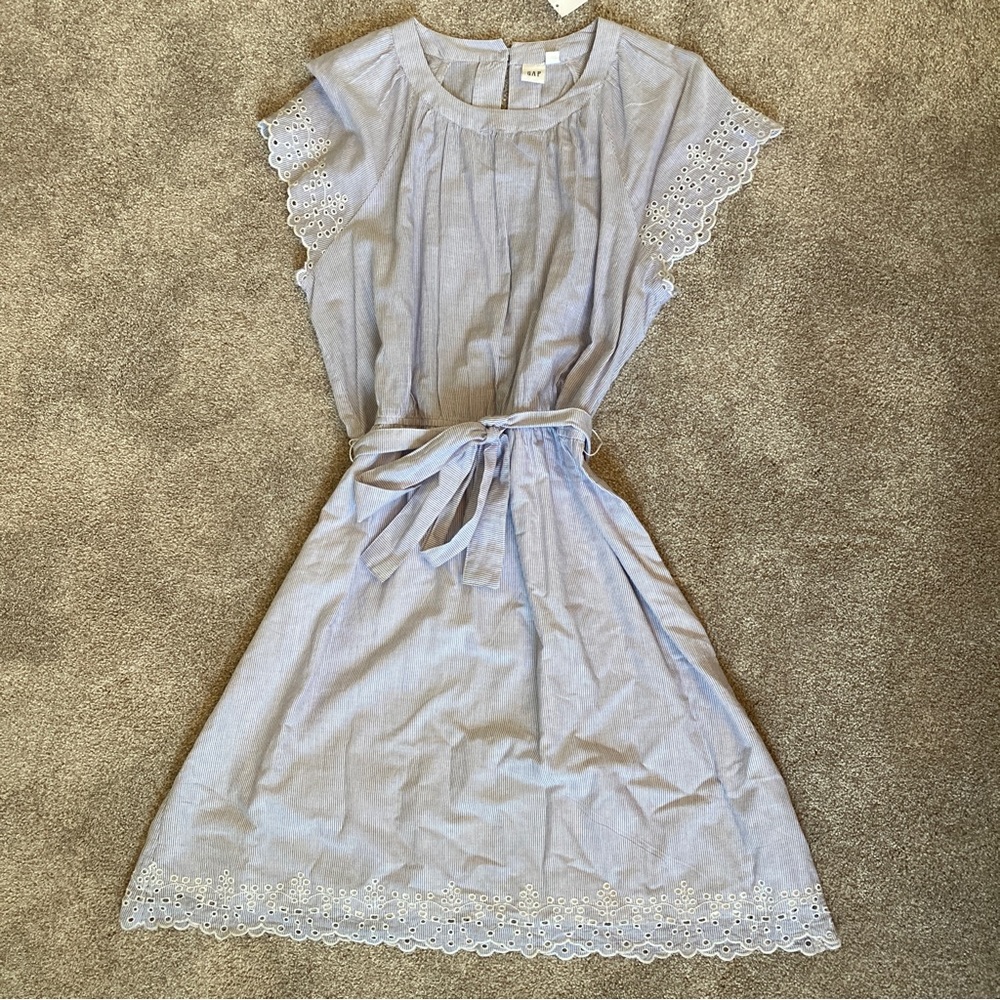 NWT GAP blue and white striped dress